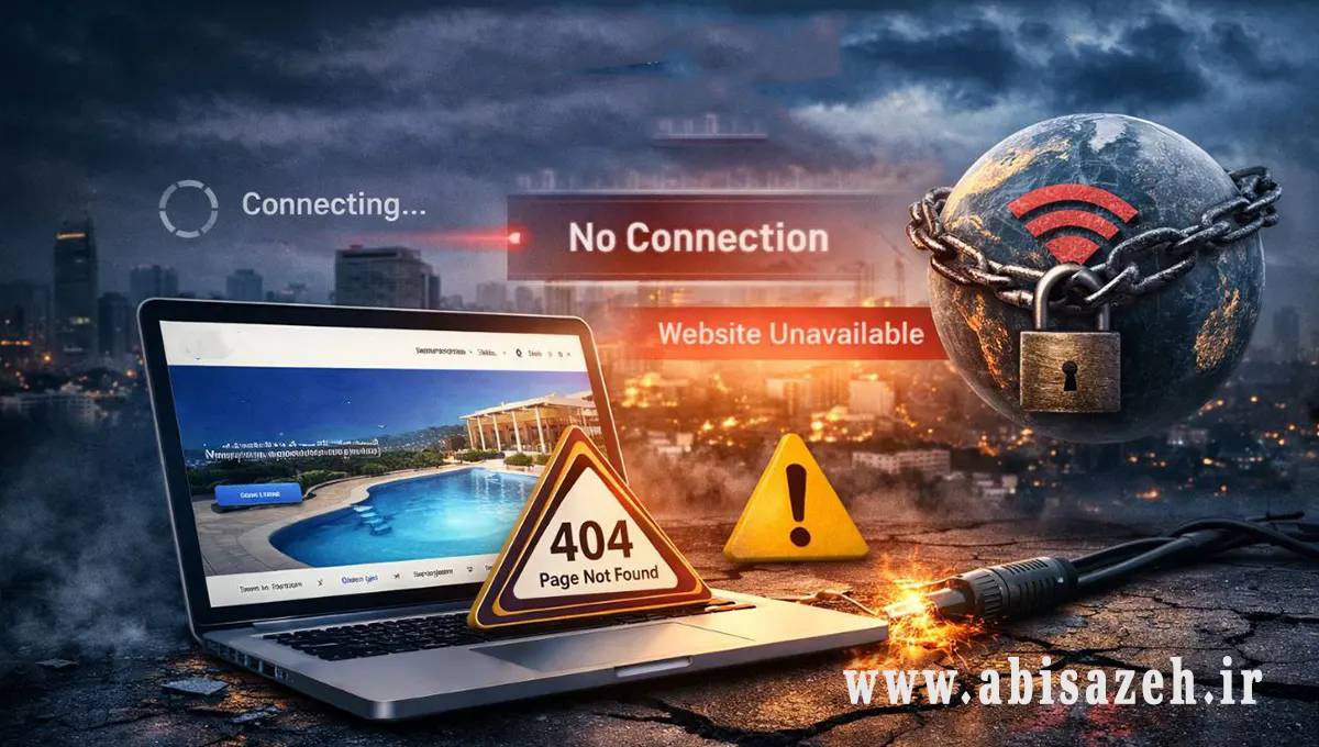 تأثیر اختلال اینترنت بر عملکرد سایت آبی سازه و صفحات مختلف آن تأثیر اختلال اینترنت بر عملکرد سایت آبی سازه و صفحات مختلف آن